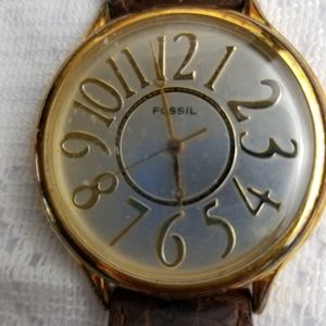 Fossil womans watch, large face, and numbers